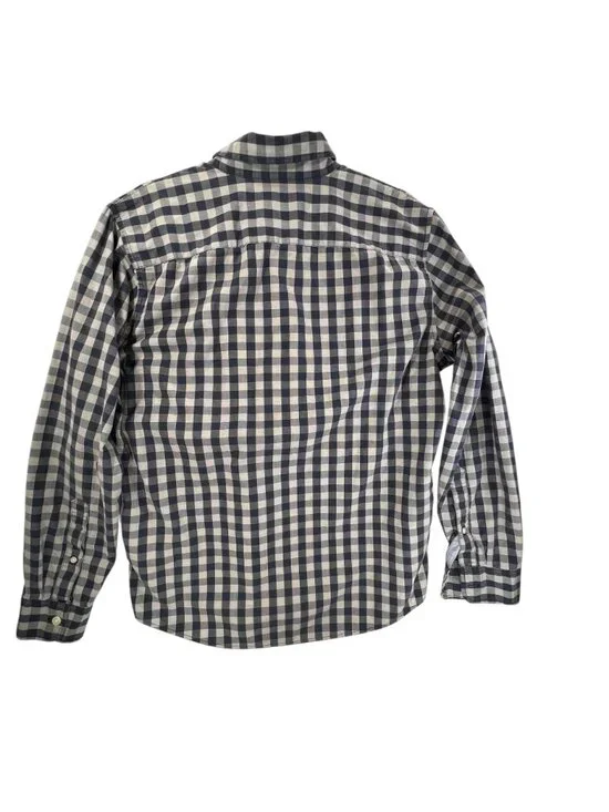 Abercrombie & Fitch Blue White Gingham Shirt Check Button Up Stretch M Mens - Picture 7 of 15